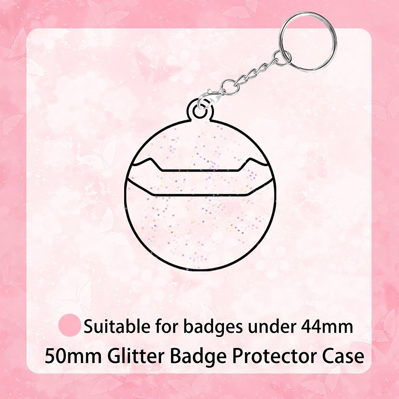 Glitter Badge Keychain Protector Cover for Ita Bag Pins