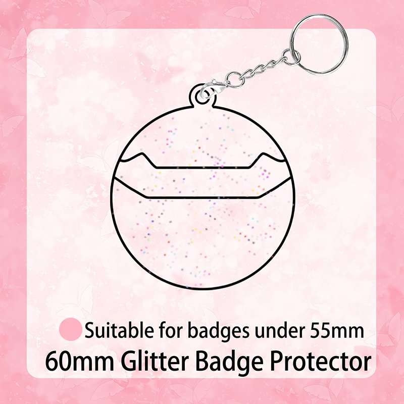 Glitter Badge Keychain Protector Cover for Ita Bag Pins