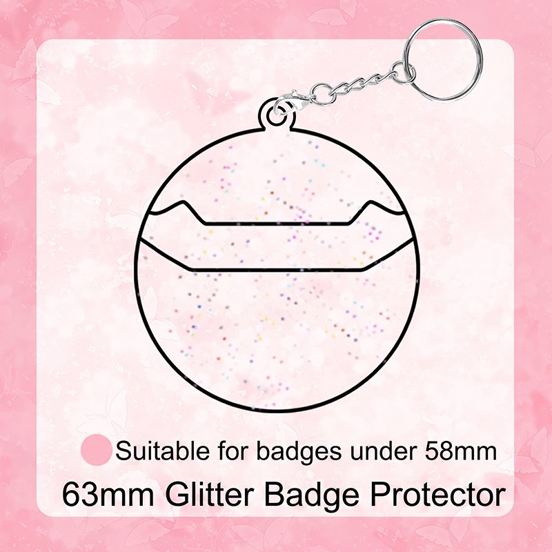 Glitter Badge Keychain Protector Cover for Ita Bag Pins
