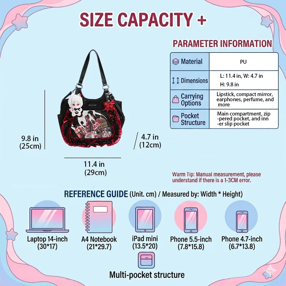 Goth Ita Bag Jirai Kei Lace Shoulder Bag