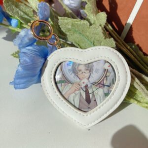 Heart Shaped PU Leather Itabag Badge Holder Case