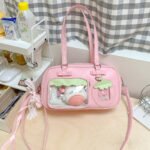 Pink Ita Bag Crossbody Boston Bag with Dual Display Windows