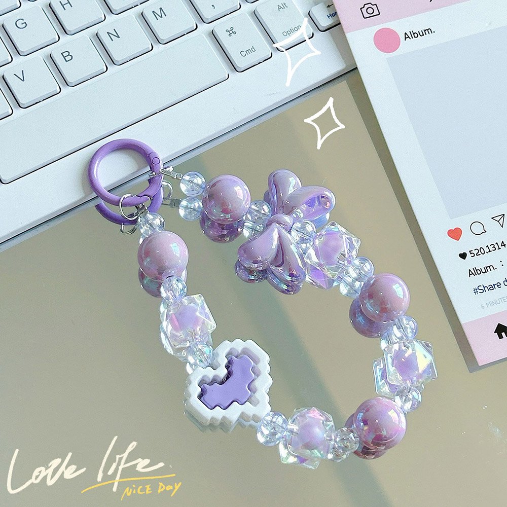 Ita Bag Heart Building Block Charm in Acrylic