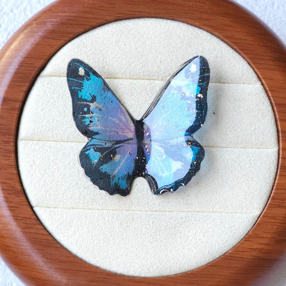 Kawaii Blue Glitter Butterfly Ita Bag Decoration Set