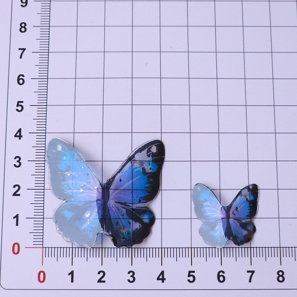 Kawaii Blue Glitter Butterfly Ita Bag Decoration Set