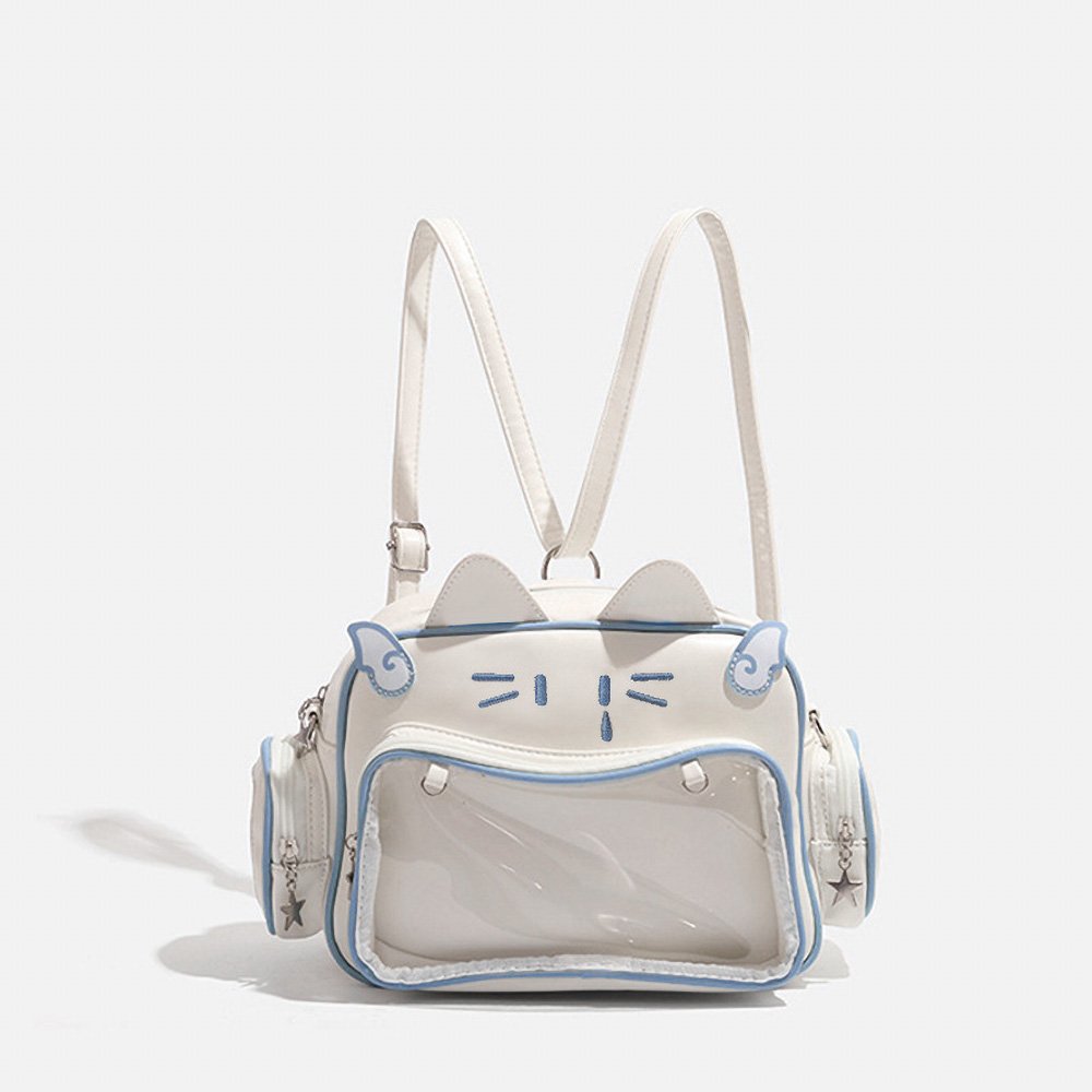 Kawaii Cat Ear Black Ita Bag Backpack Clear Window