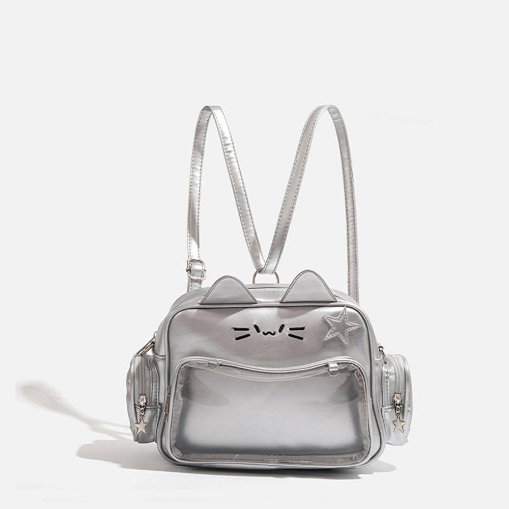 Kawaii Cat Ear Black Ita Bag Backpack Clear Window