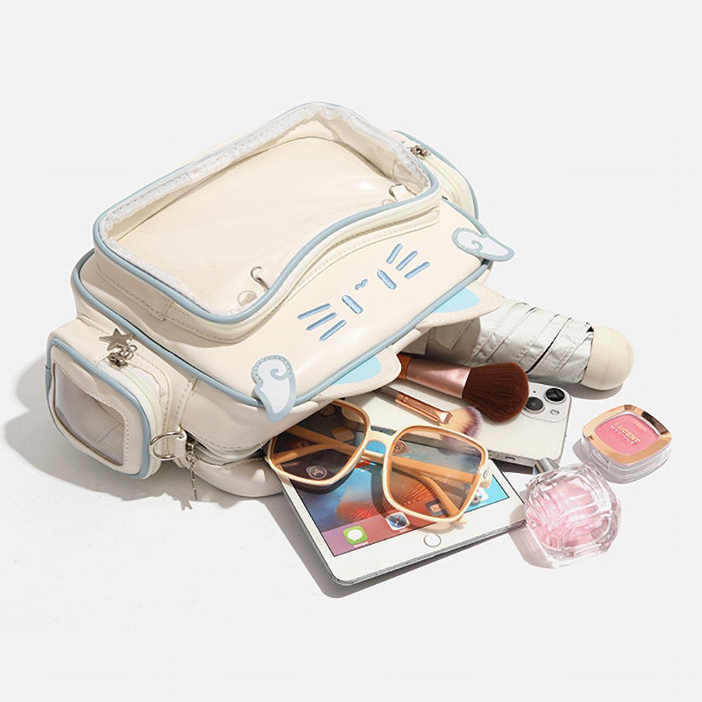 Kawaii Cat Ear Black Ita Bag Backpack Clear Window