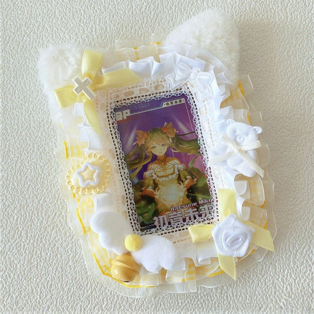 Kawaii Cat Ear Plush Photocard Holder