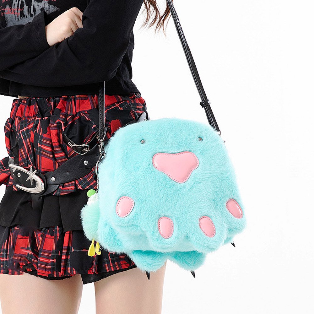 Kawaii Monster Claw Plush Ita Bag Heart Clear Window