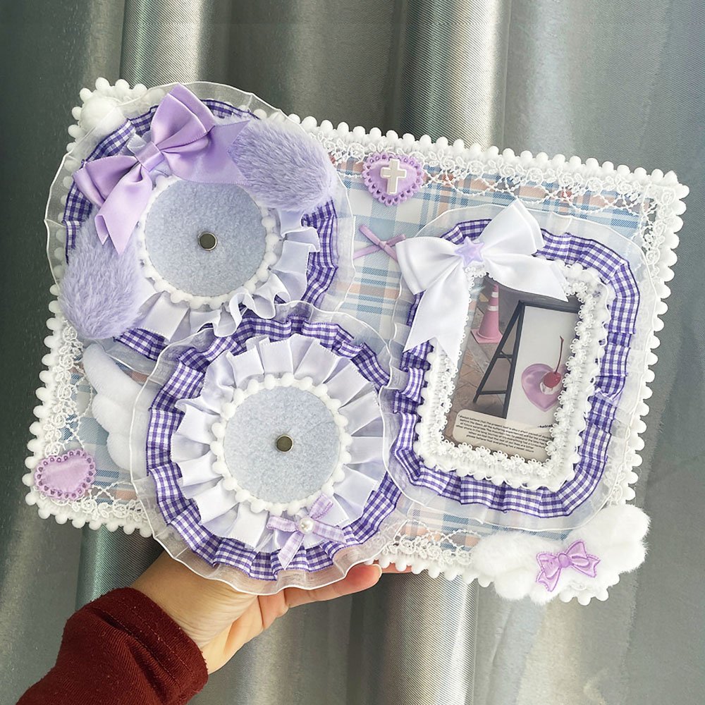 Lace Gingham Ita Board Badge Photo Slot