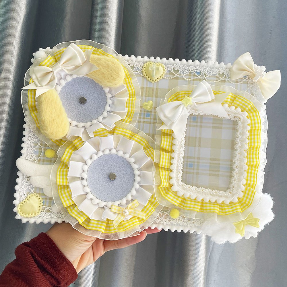 Lace Gingham Ita Board Badge Photo Slot