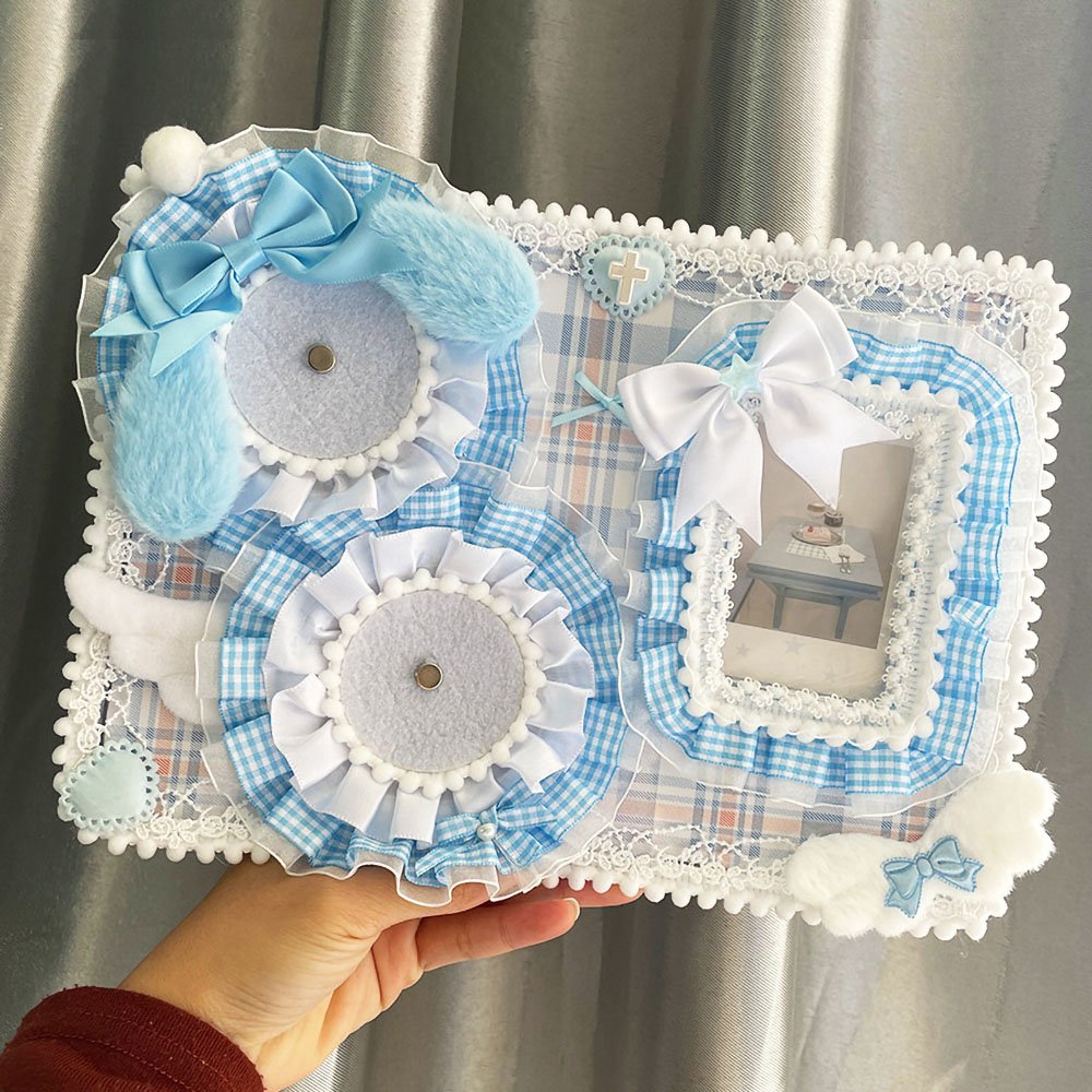 Lace Gingham Ita Board Badge Photo Slot