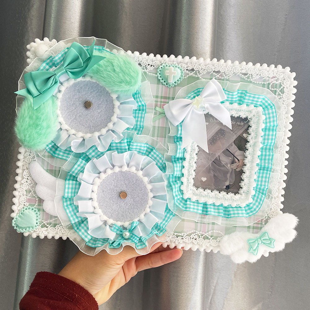 Lace Gingham Ita Board Badge Photo Slot