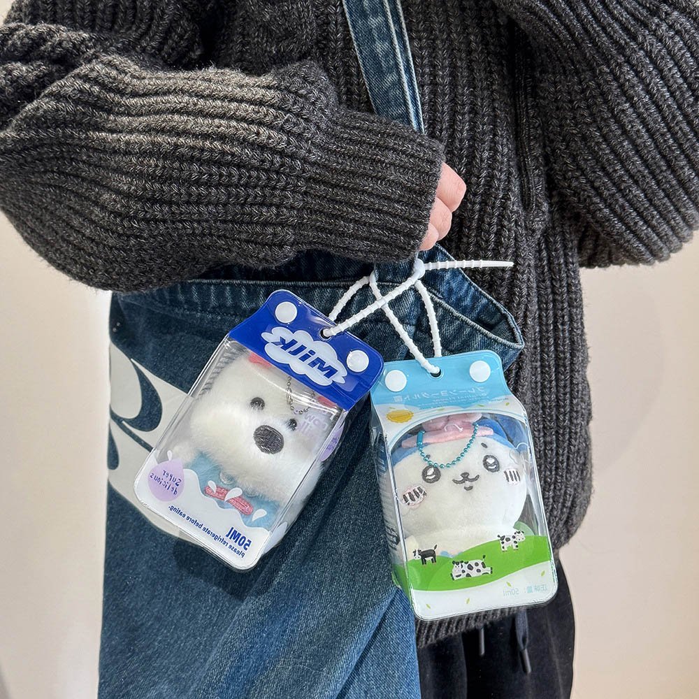 Milk Carton PVC Plush Doll Bag Charm