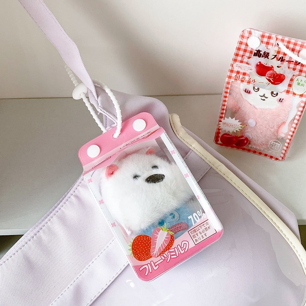 Milk Carton PVC Plush Doll Bag Charm