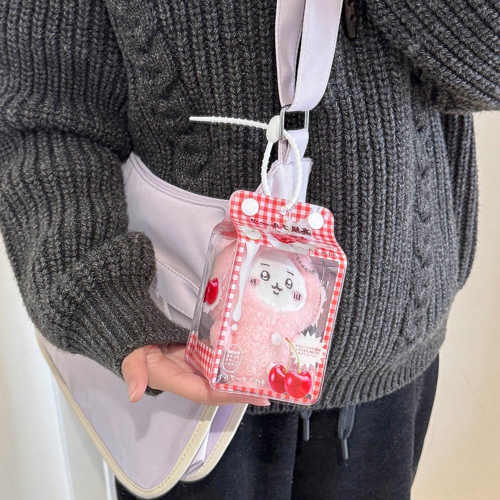 Milk Carton PVC Plush Doll Bag Charm