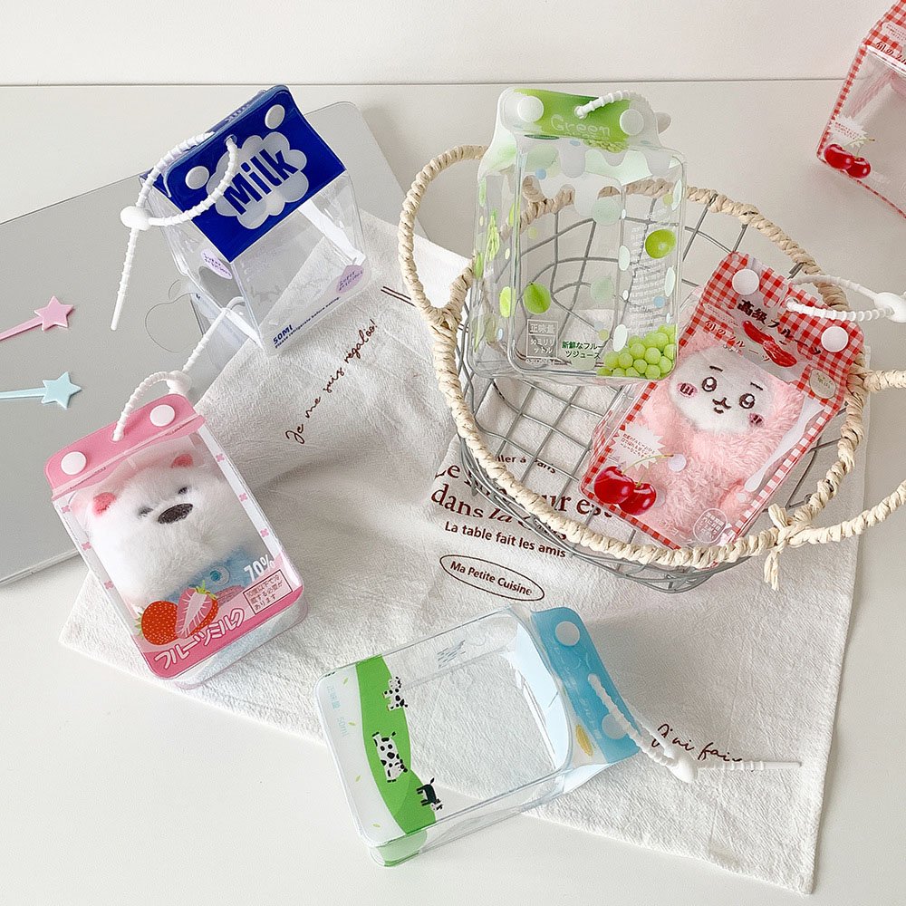 Milk Carton PVC Plush Doll Bag Charm