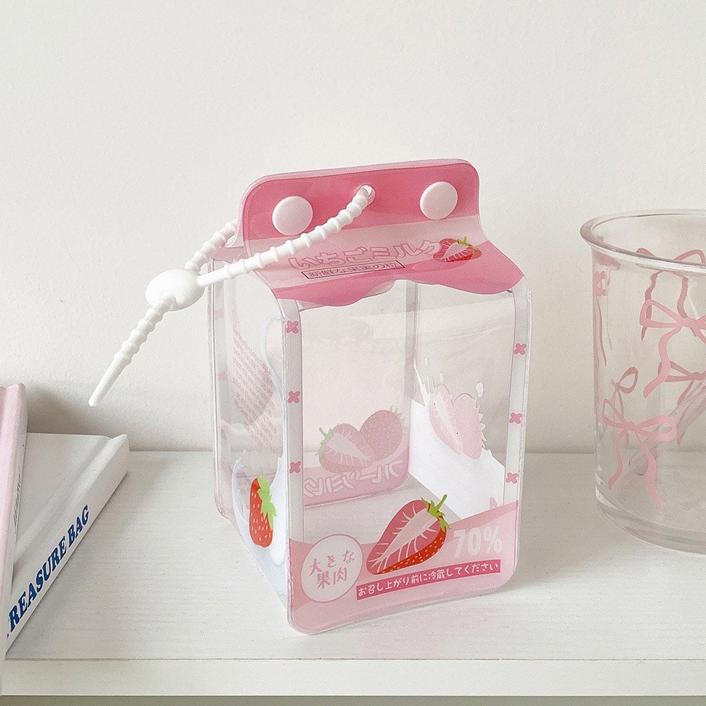 Milk Carton PVC Plush Doll Bag Charm