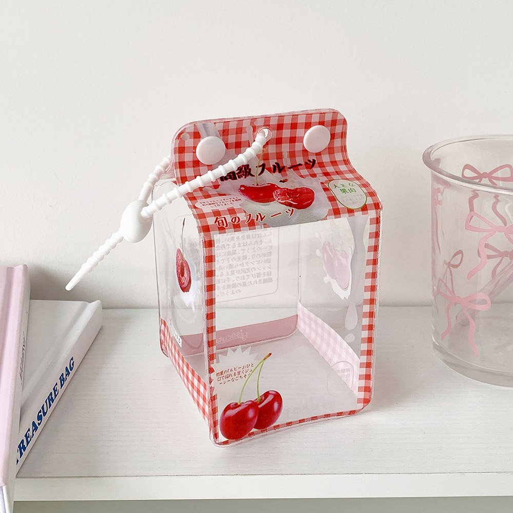 Milk Carton PVC Plush Doll Bag Charm