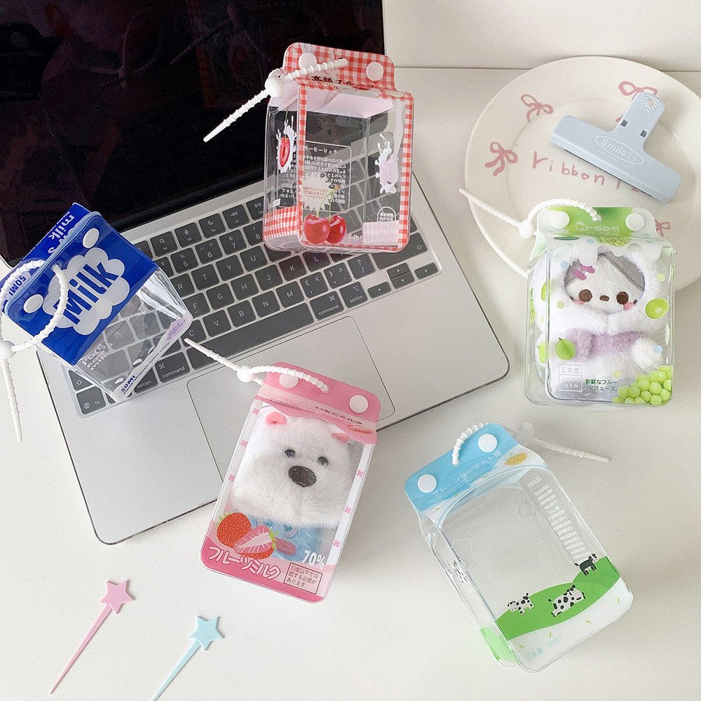 Milk Carton PVC Plush Doll Bag Charm