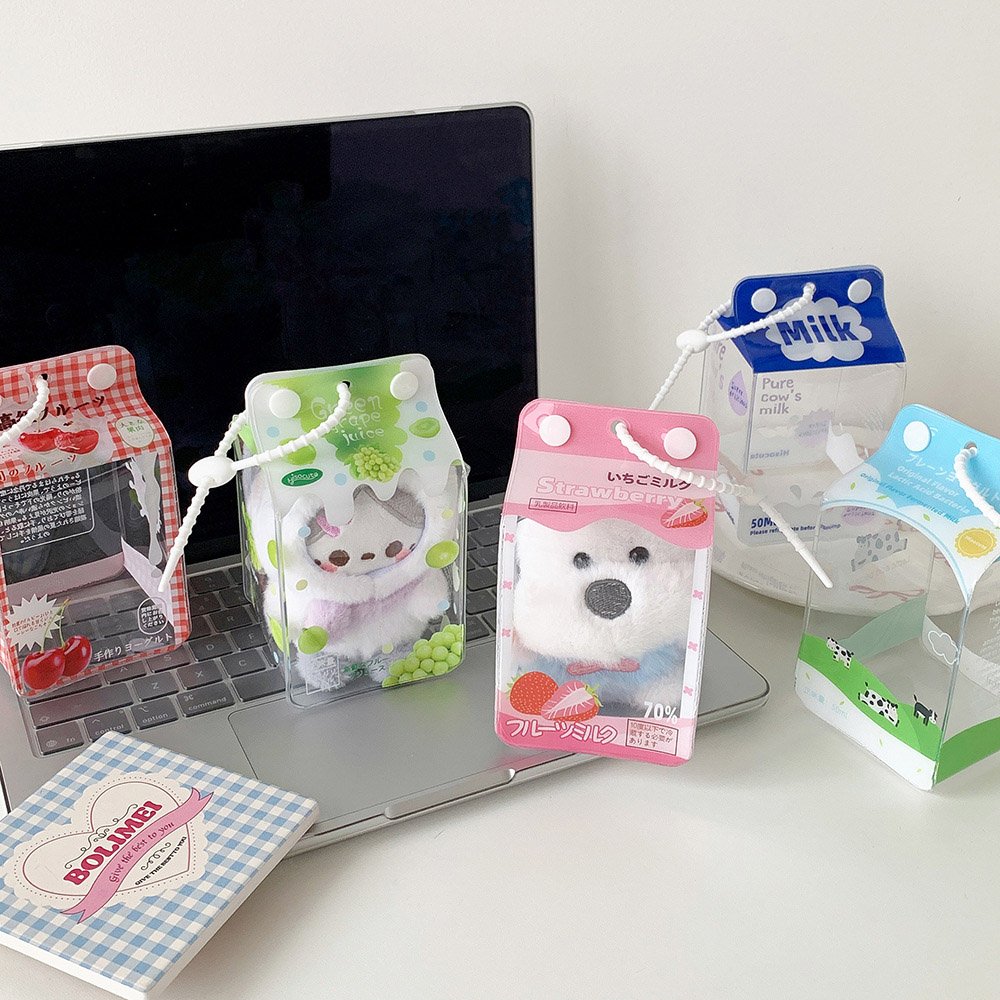 Milk Carton PVC Plush Doll Bag Charm