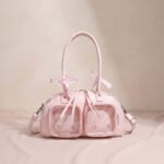 Pink Ita Bag Bowknot Boston Bag with Dual Windows