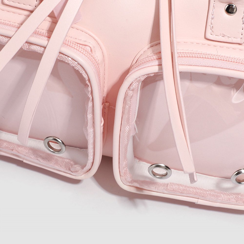 Pink Ita Bag Bowknot Boston Bag with Dual Windows