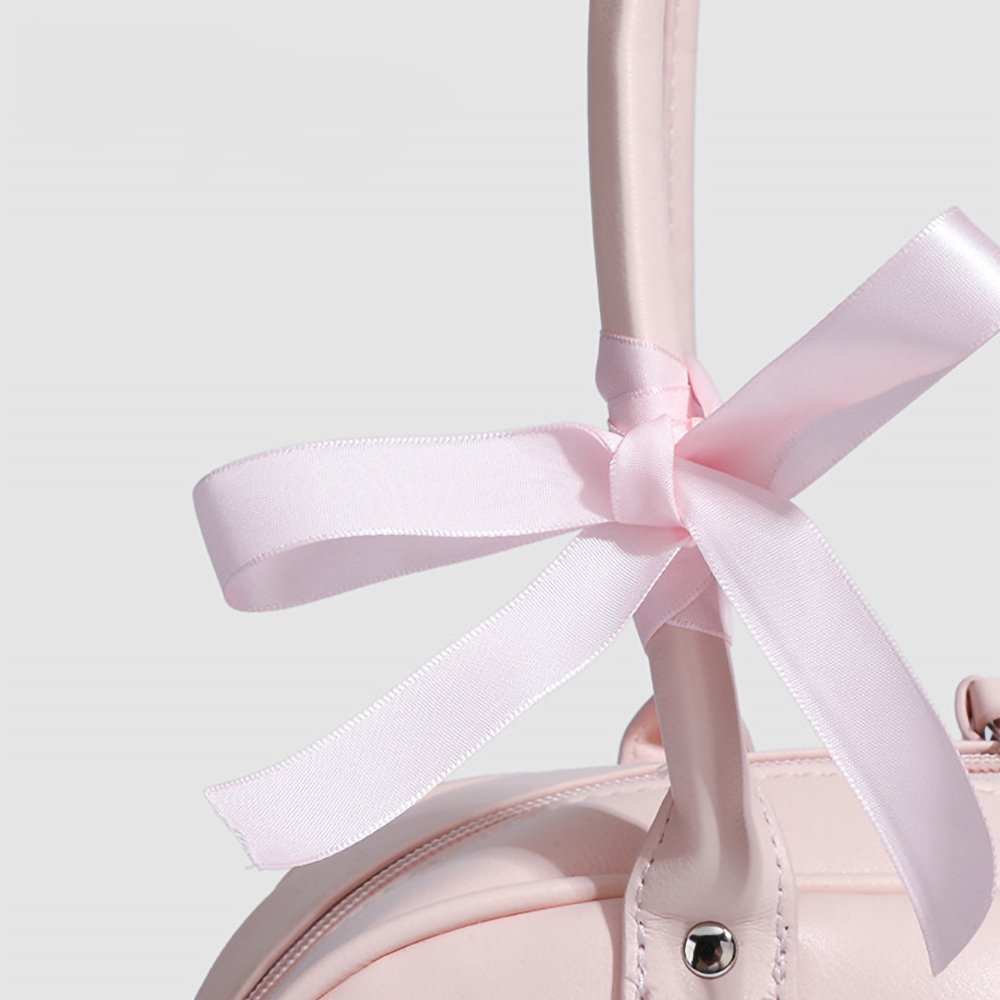 Pink Ita Bag Bowknot Boston Bag with Dual Windows