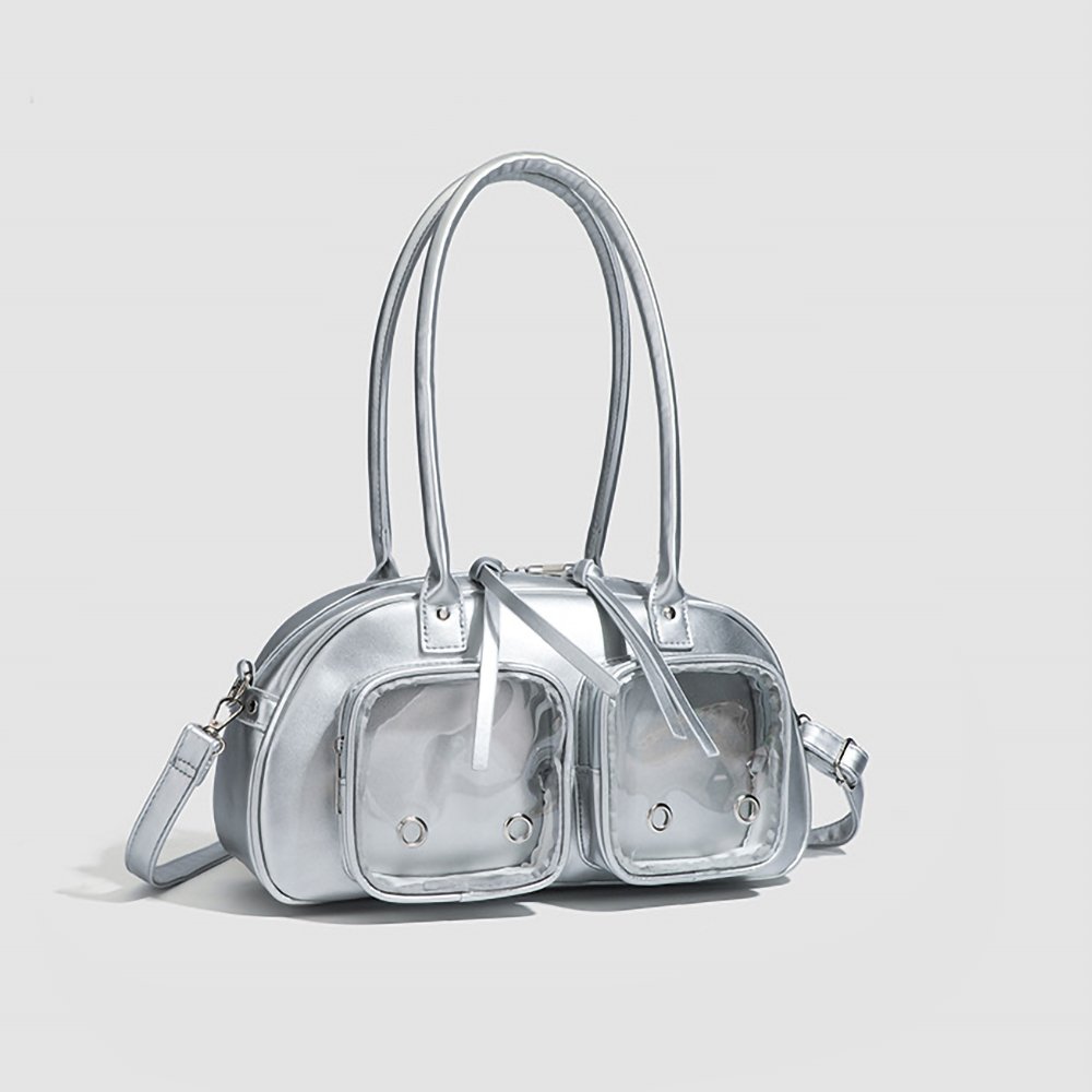 Pink Ita Bag Bowknot Boston Bag with Dual Windows