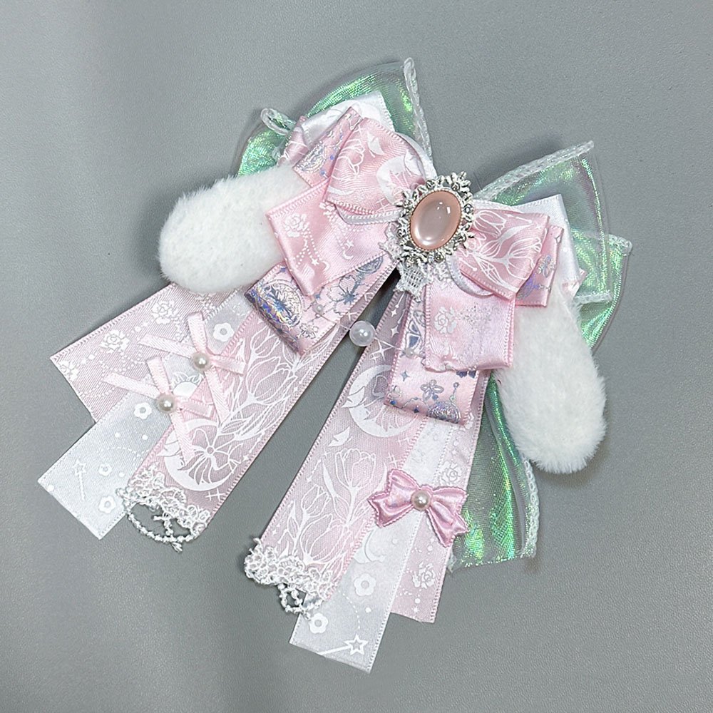 Rabbit Ear Gemstone Brooch for Ita Bags