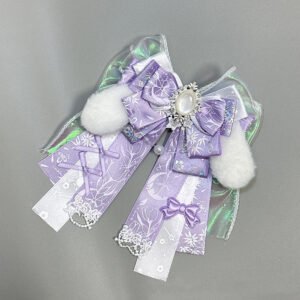 Rabbit Ear Gemstone Brooch for Ita Bags