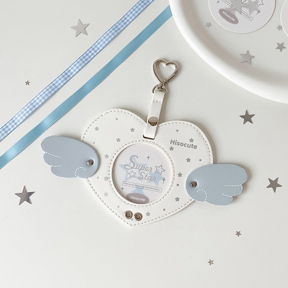 Ribbon Bow Heart Wings Badge Case Charm