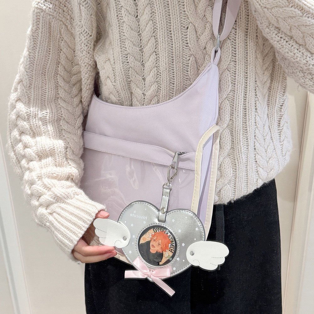 Ribbon Bow Heart Wings Badge Case Charm