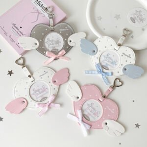 Ribbon Bow Heart Wings Badge Case Charm