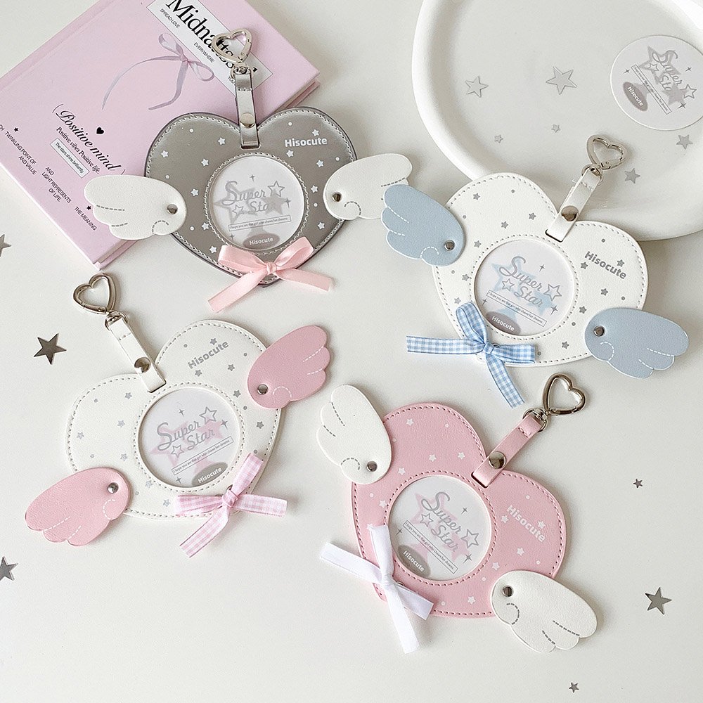 Ribbon Bow Heart Wings Badge Case Charm
