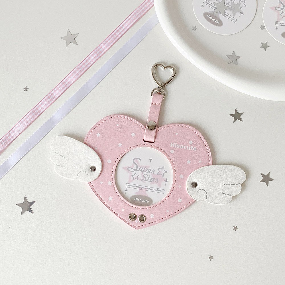 Ribbon Bow Heart Wings Badge Case Charm
