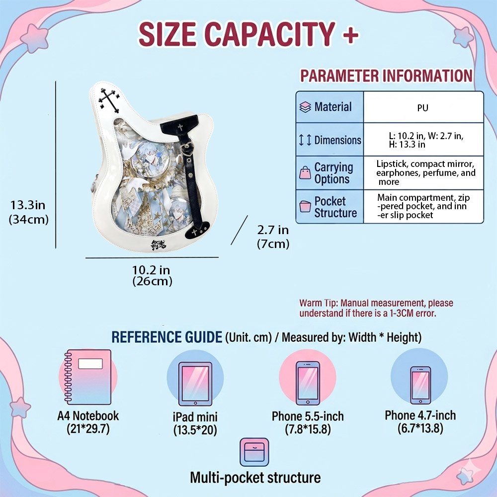 White Bass Ita Bag Crossbody Guitar Purse