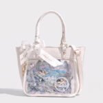 White Croc Bowknot Ita Bag Shoulder Tote