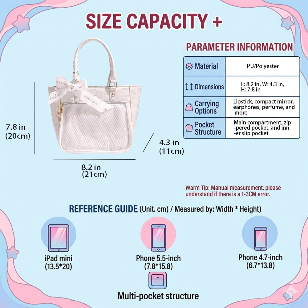 White Croc Bowknot Ita Bag Shoulder Tote