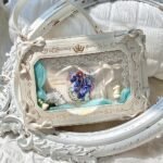 White Ivory Lolita Ita Bag Shoulder Bag Gold Bow Frame