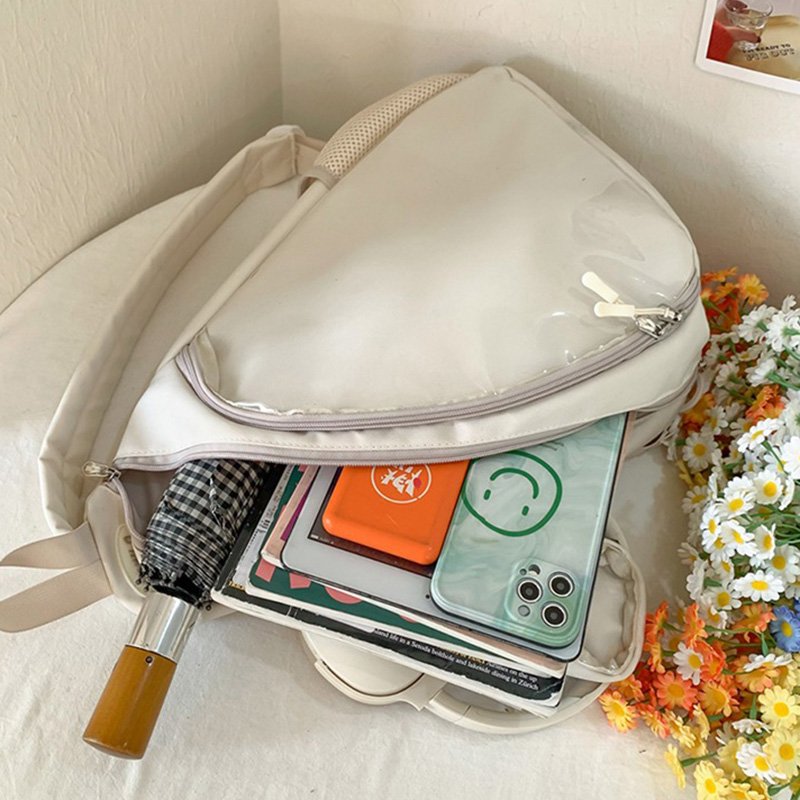 White Minimalist Sling Ita Bag Backpack
