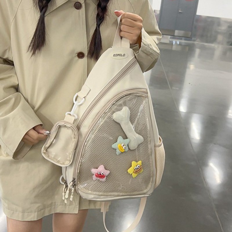 White Minimalist Sling Ita Bag Backpack