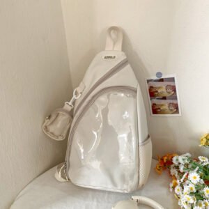 White Minimalist Sling Ita Bag Backpack