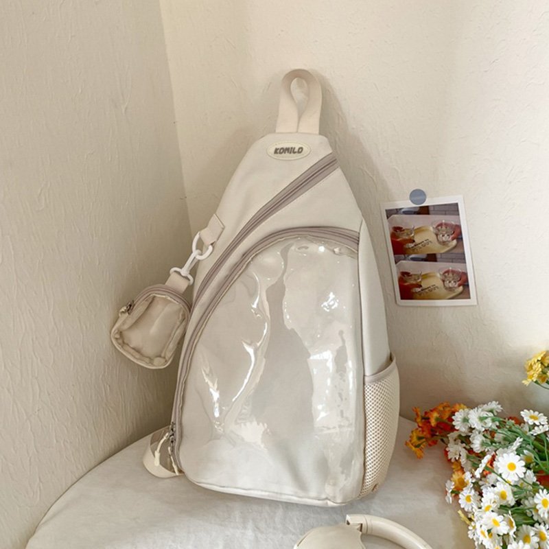 White Minimalist Sling Ita Bag Backpack