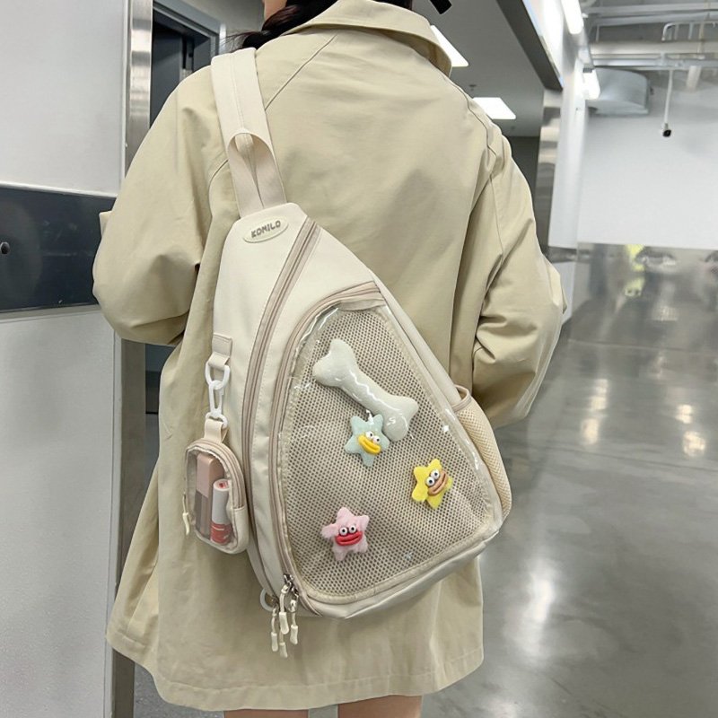 White Minimalist Sling Ita Bag Backpack