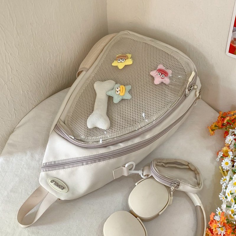 White Minimalist Sling Ita Bag Backpack