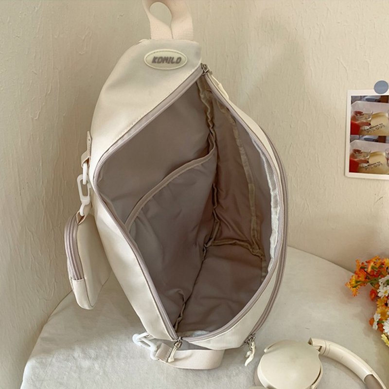 White Minimalist Sling Ita Bag Backpack