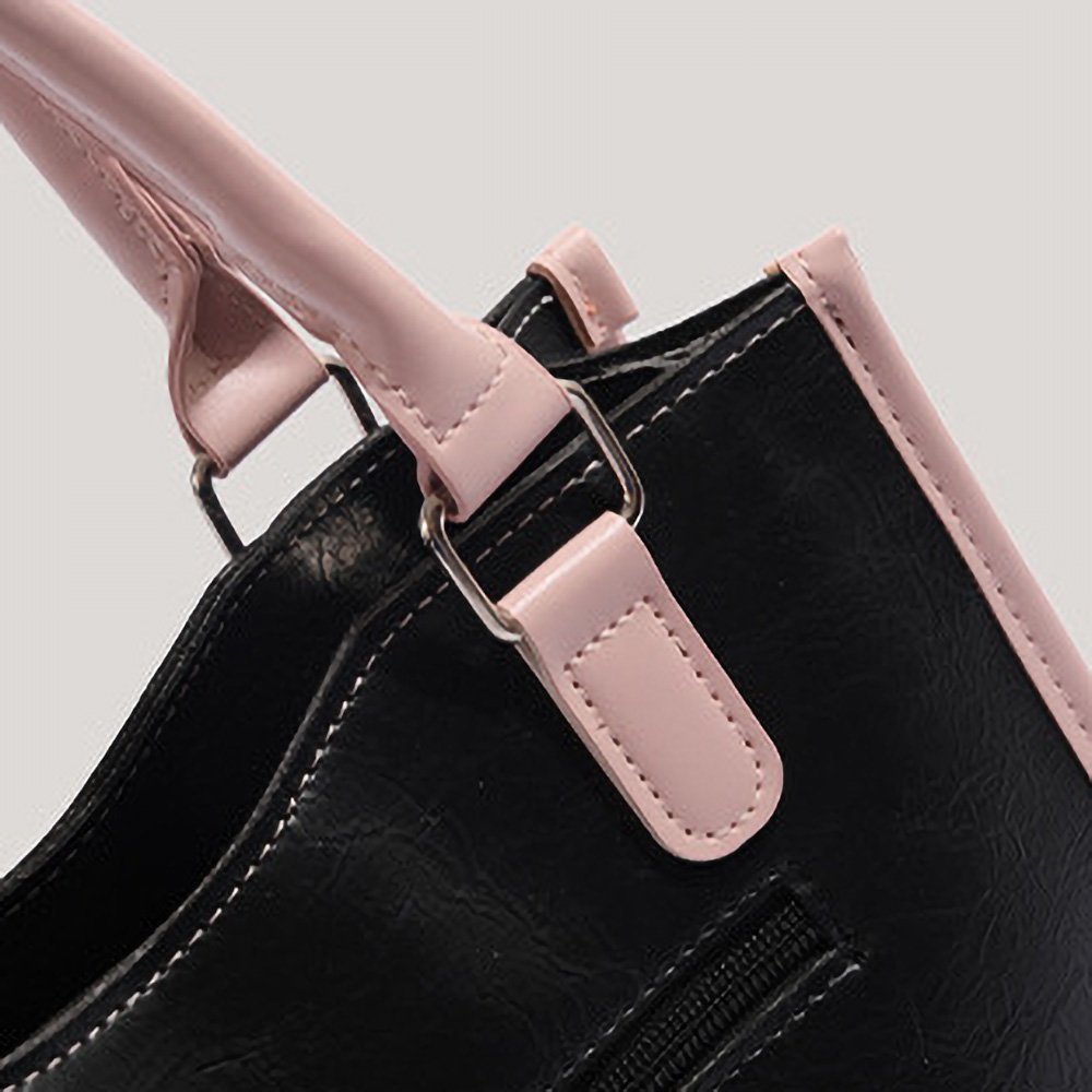 Y2K Pink Black Ita Bag Tote Clear Window Chain Detail