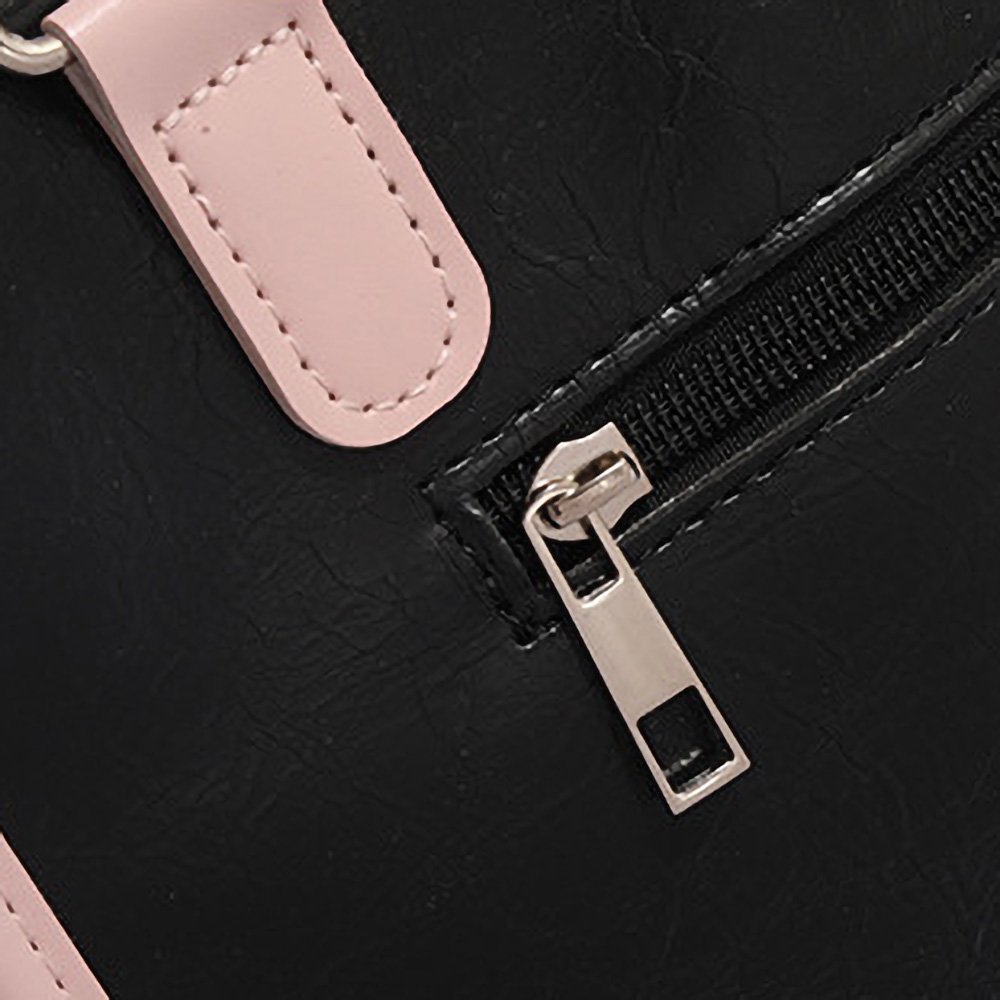 Y2K Pink Black Ita Bag Tote Clear Window Chain Detail